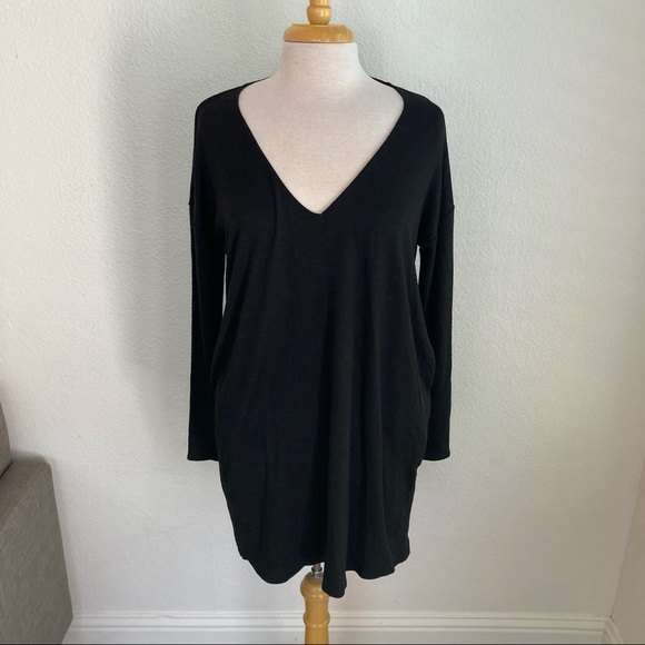Aritzia Wilfred free Knit dress pockets casual long sleeve v-neck loose flowy - Picture 2 of 8